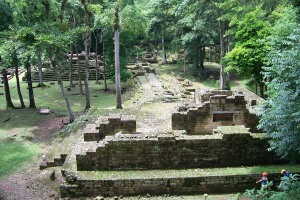 A view of the Mayan ruins at Copan. 